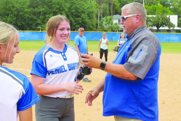 Peniel Baptist Academy softball coach Jeff Hutchins can pick up his 100th career victory tonight at Rotary Park against Interlachen. (MARK BLUMENTHAL / Palatka Daily News)
