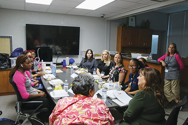 SARAH CAVACINI/Palatka Daily News – Professional women and girls from Putnam County high schools talk during Girls Can about the women’s experiences and where the girls see themselves in the future.