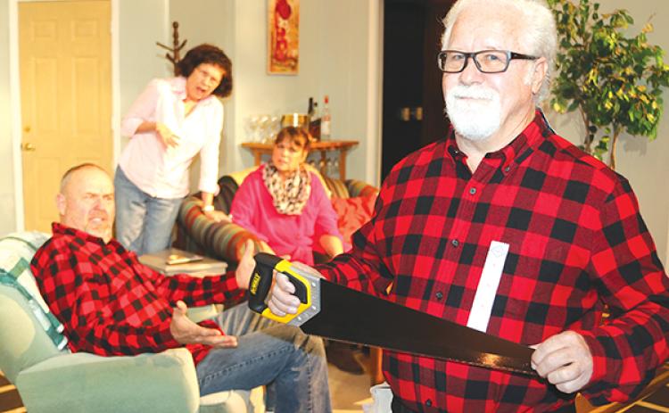 TRISHA MURPHY/Palatka Daily News – Actor Marty Fillman, front right, takes the lead in “A Red Plaid Shirt,’’ which will open at 7 p.m. Wednesday at the Larimer Arts Center in Palatka.