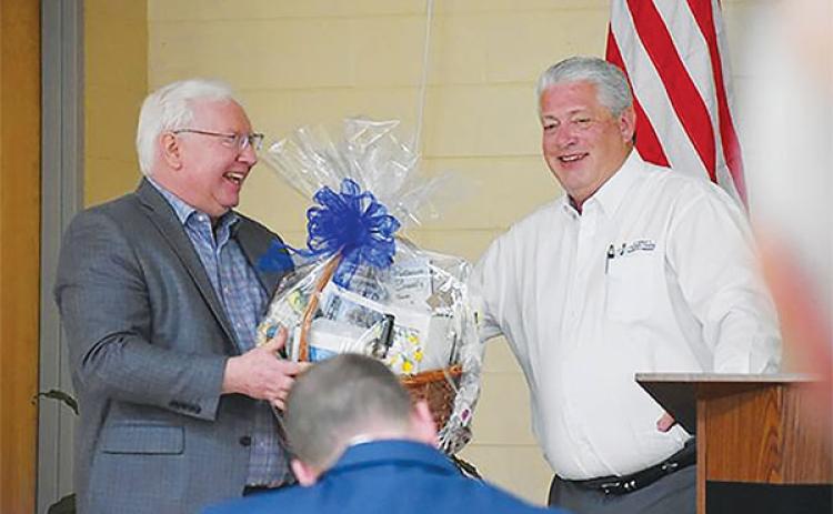 Mark Litten, right, the vice president of economic development for the Putnam County Chamber of Commerce, wants to use his new certification to improve Putnam's economic development.